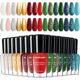 Morovan Christmas Nail Polish Set featuring 15 vibrant colours