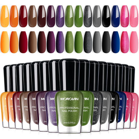 Morovan Dark Nail Polish Set showcasing 15 vibrant shades