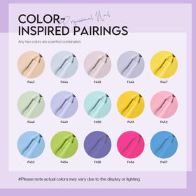 Morovan nail polish bottles arranged by colour