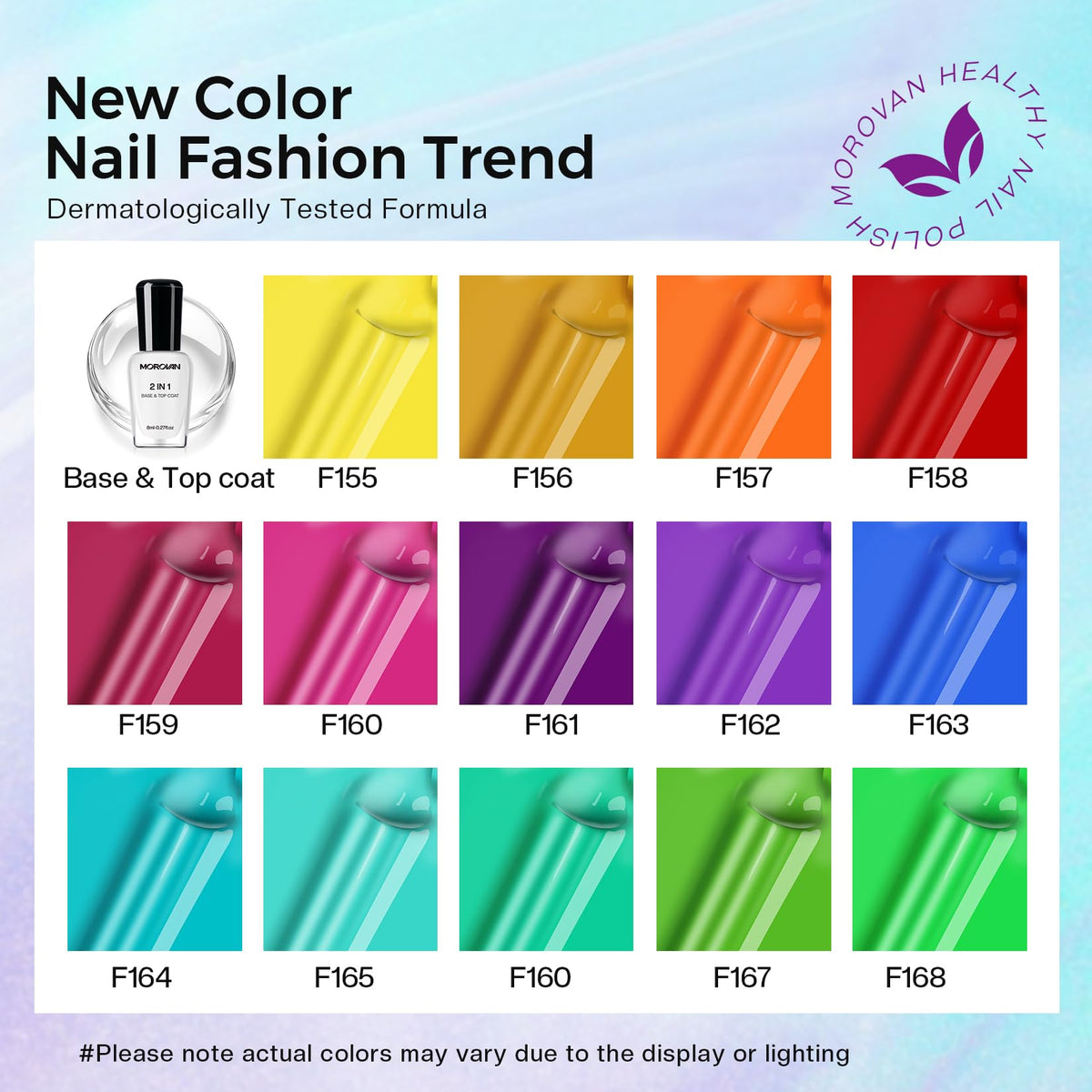 Morovan nail polish set displayed with a festive background