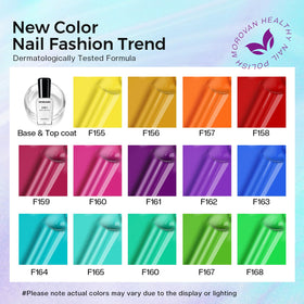 Morovan nail polish set displayed with a festive background