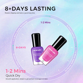 Morovan nail polish set showing glossy finish on nails