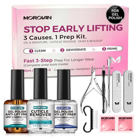 Morovan Nail Prep and Care Kit front view with all tools displayed