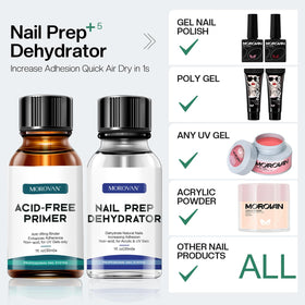 Morovan Nail Primer and Dehydrate Set 30ml application scene