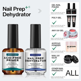 Morovan Nail Primer applied on nails