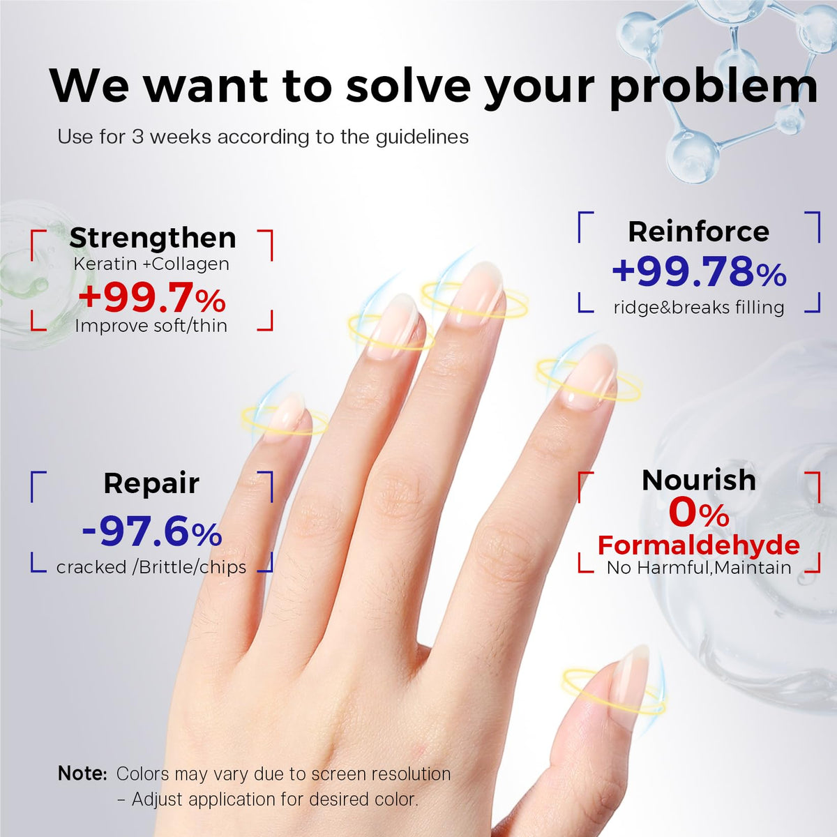 Morovan Nail Strengthener application on natural nails