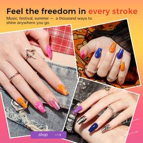 Morovan neon hot pink nail polish with brush applicator