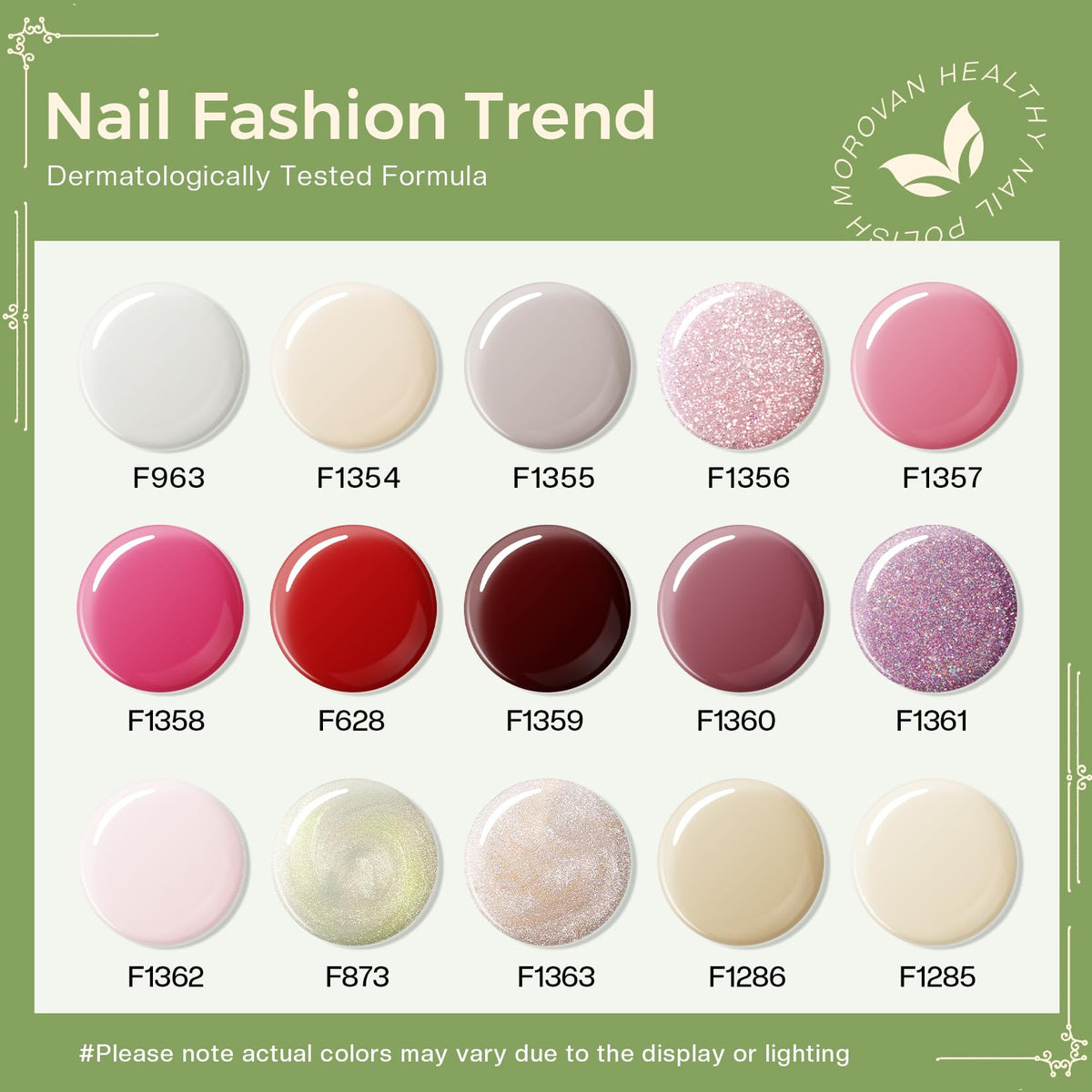 Morovan nude pink nail polish bottle