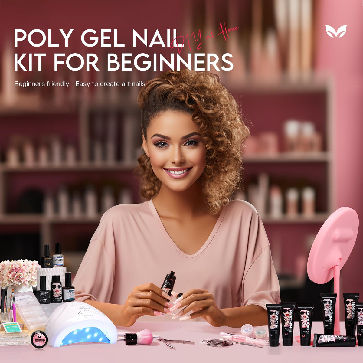 Morovan Poly Gel Nail Kit with gradient colours