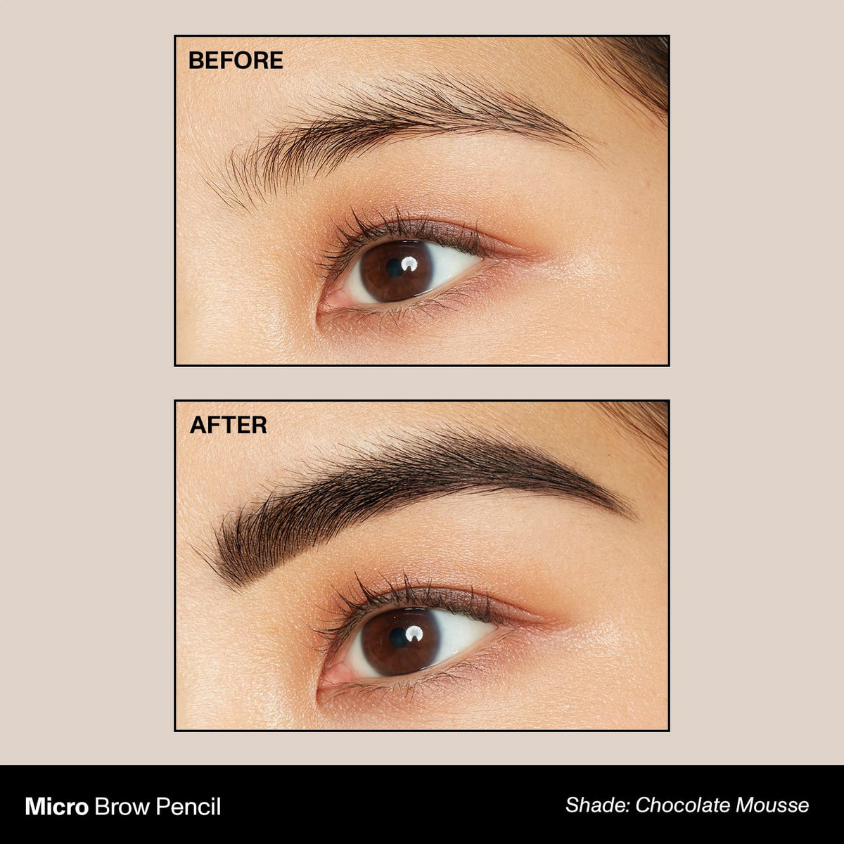 MORPHE Micro Dual Eyebrow Pencil Chocolate Mousse retractable tip