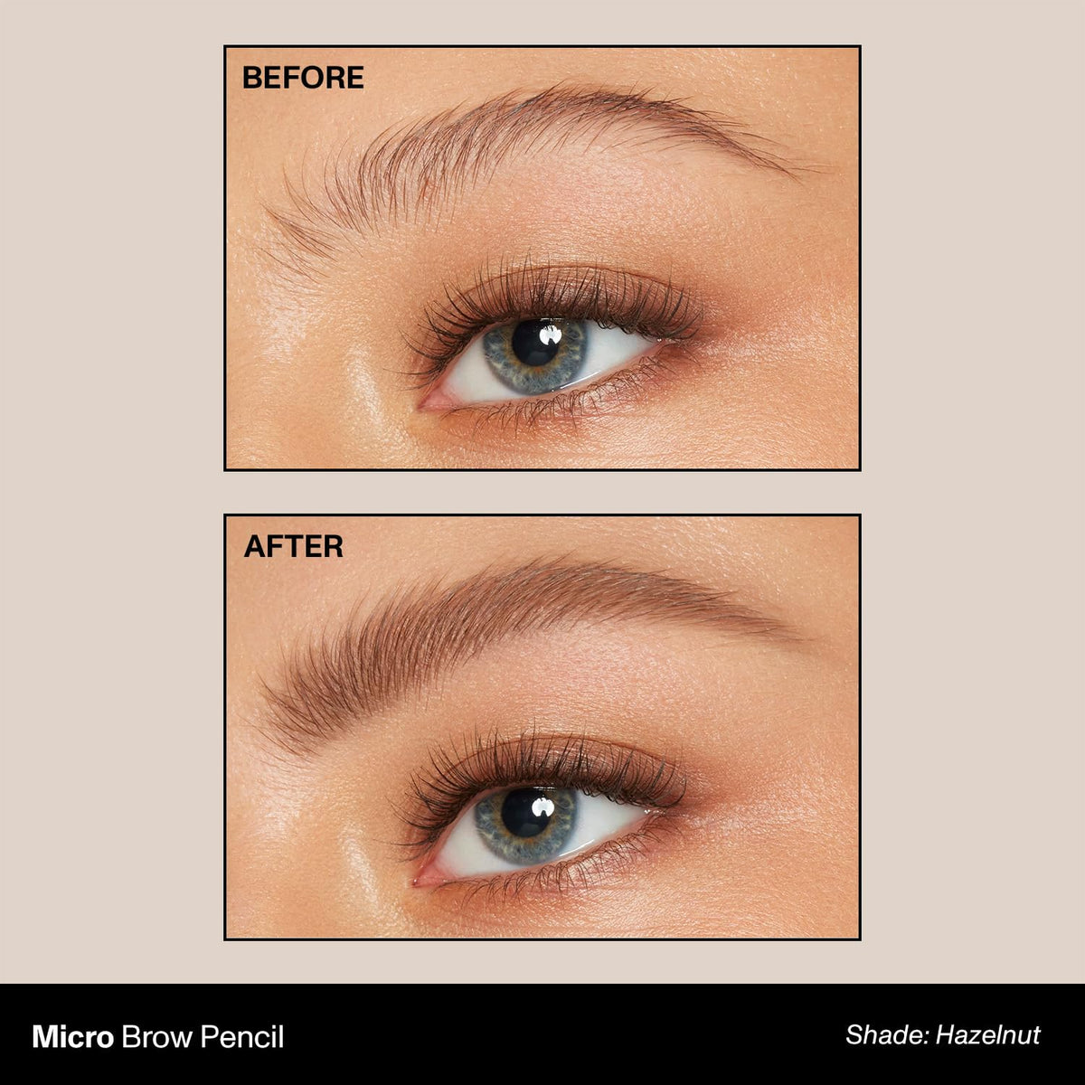 MORPHE Micro Dual Eyebrow Pencil Hazelnut spoolie brush side view
