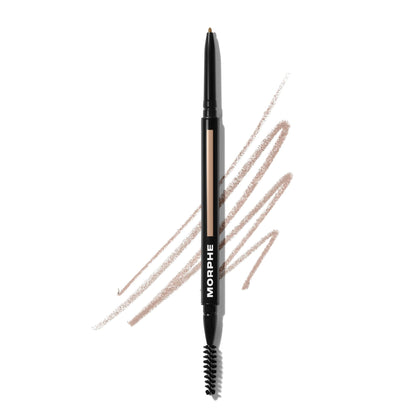 MORPHE Micro Dual Eyebrow Pencil in Praline front view with ultra-precise tip