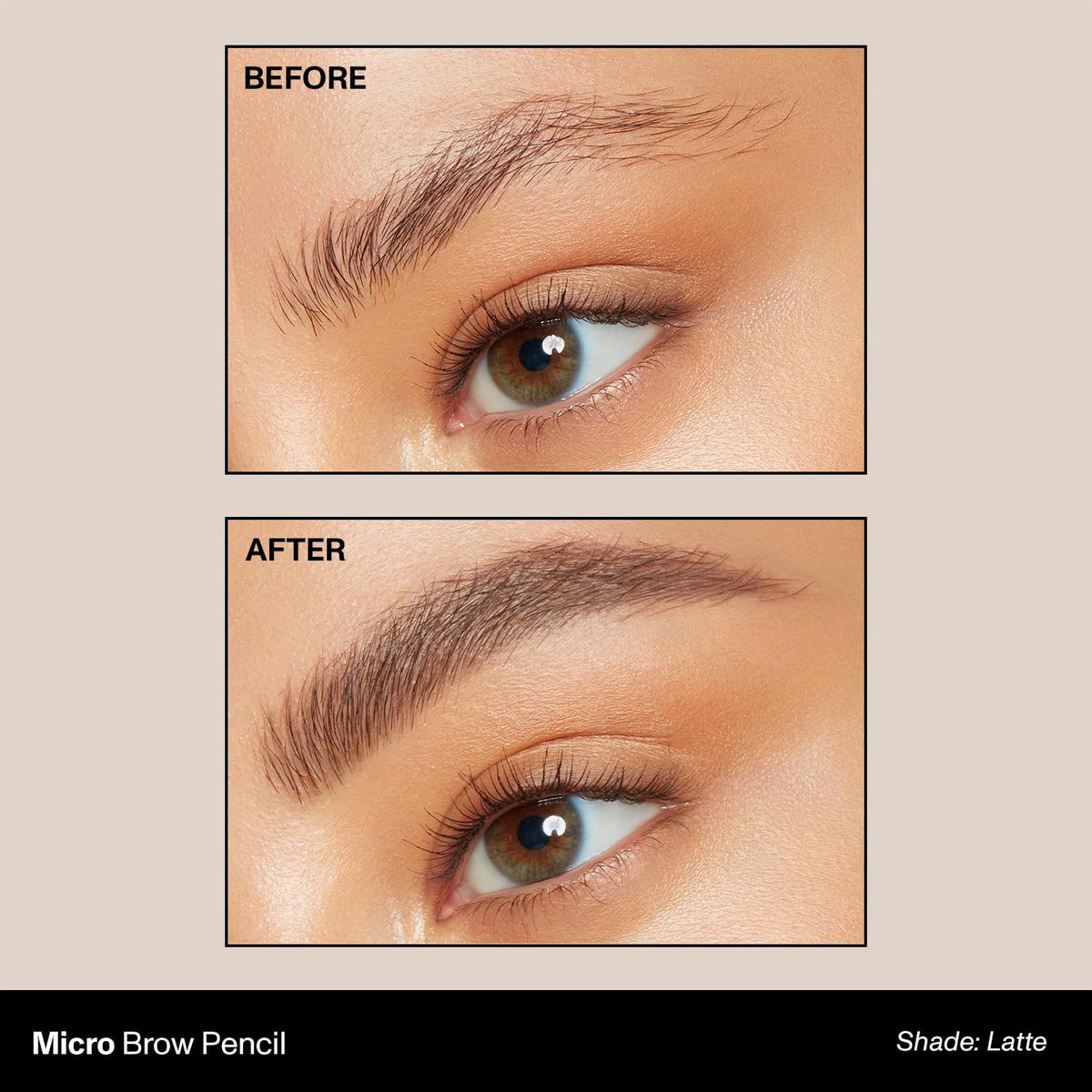MORPHE Micro Dual Eyebrow Pencil Latte spoolie brush close-up