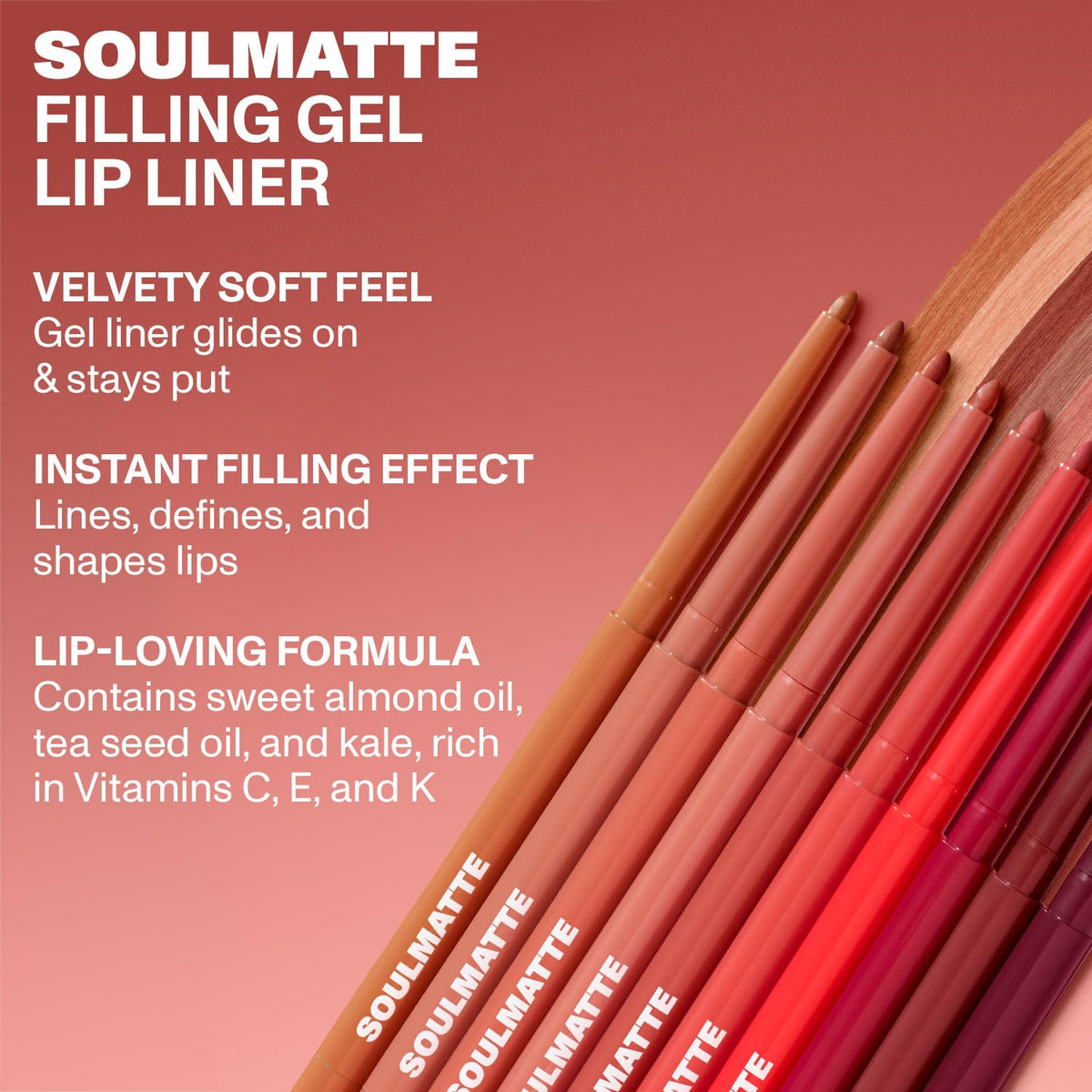 MORPHE Soulmatte Gel Lip Liner packaging with ingredients