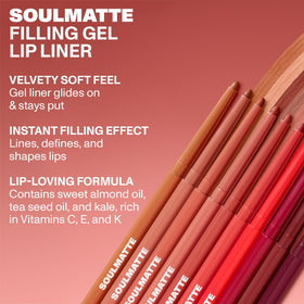 MORPHE Soulmatte Gel Lip Liner packaging with ingredients