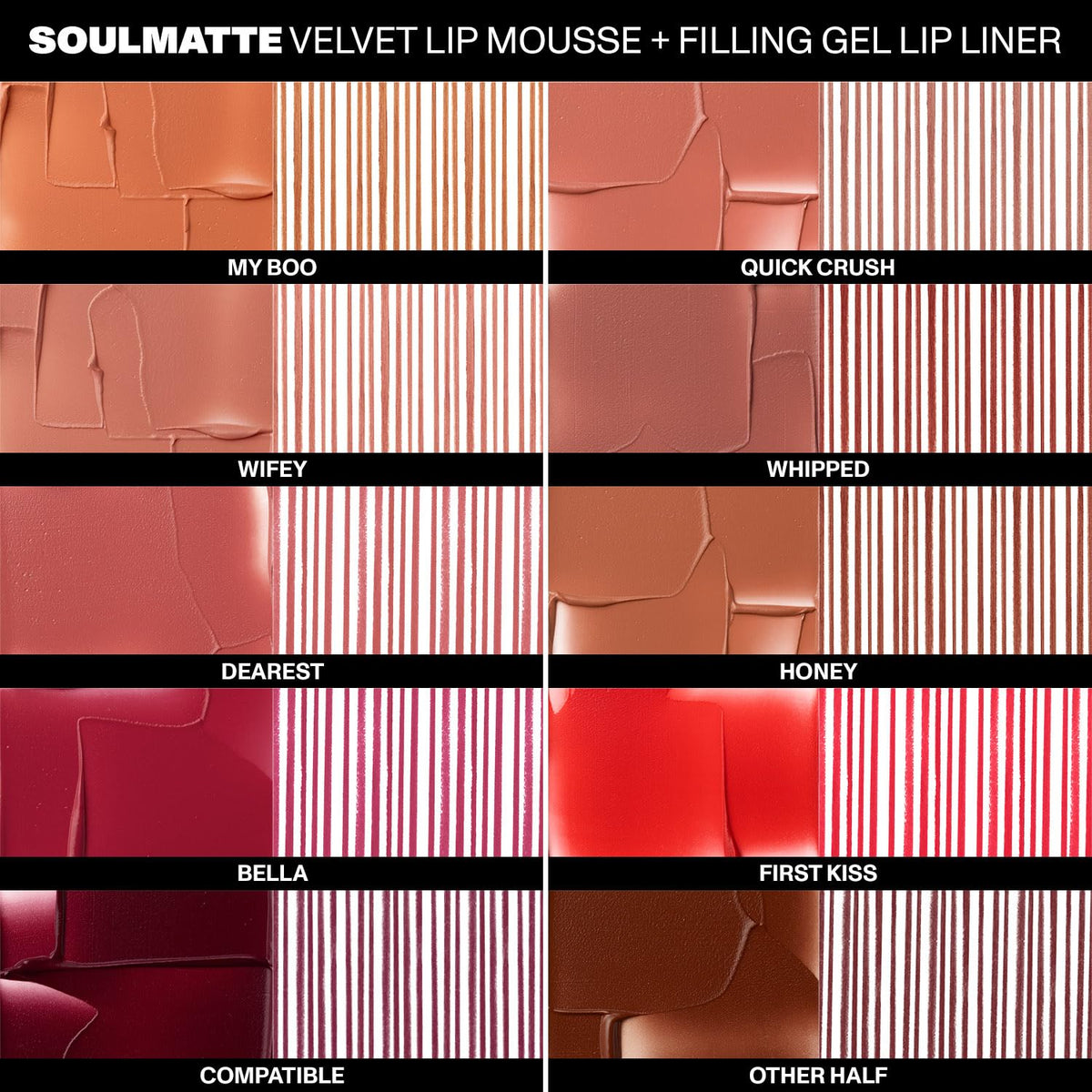 MORPHE Soulmatte Velvet Lip Mousse applied on model's lips