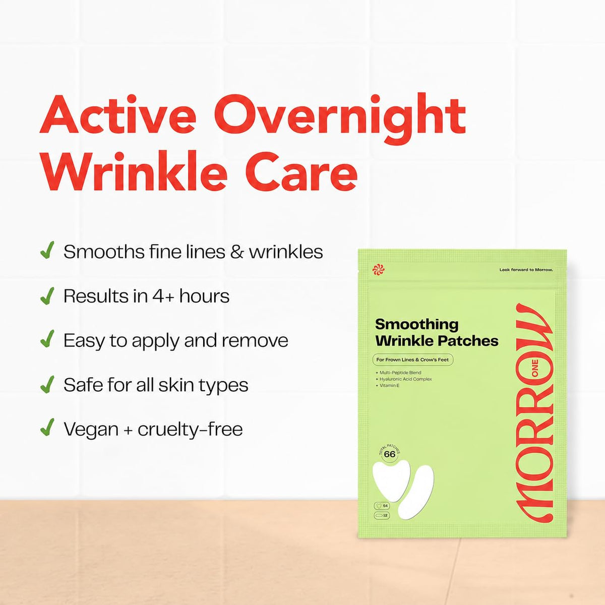 Morrow Wrinkle Patches applied on skin