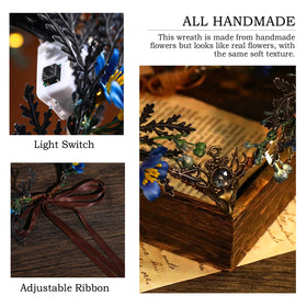 MOSTORY Light Up Antler Crown in a festival setting