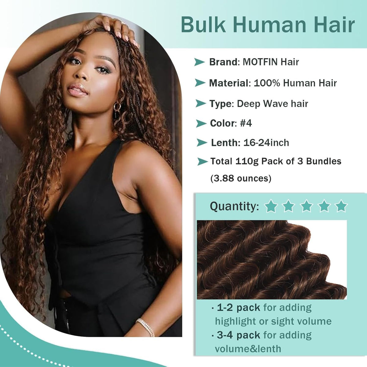 MOTFIN Boho Hair on mannequin