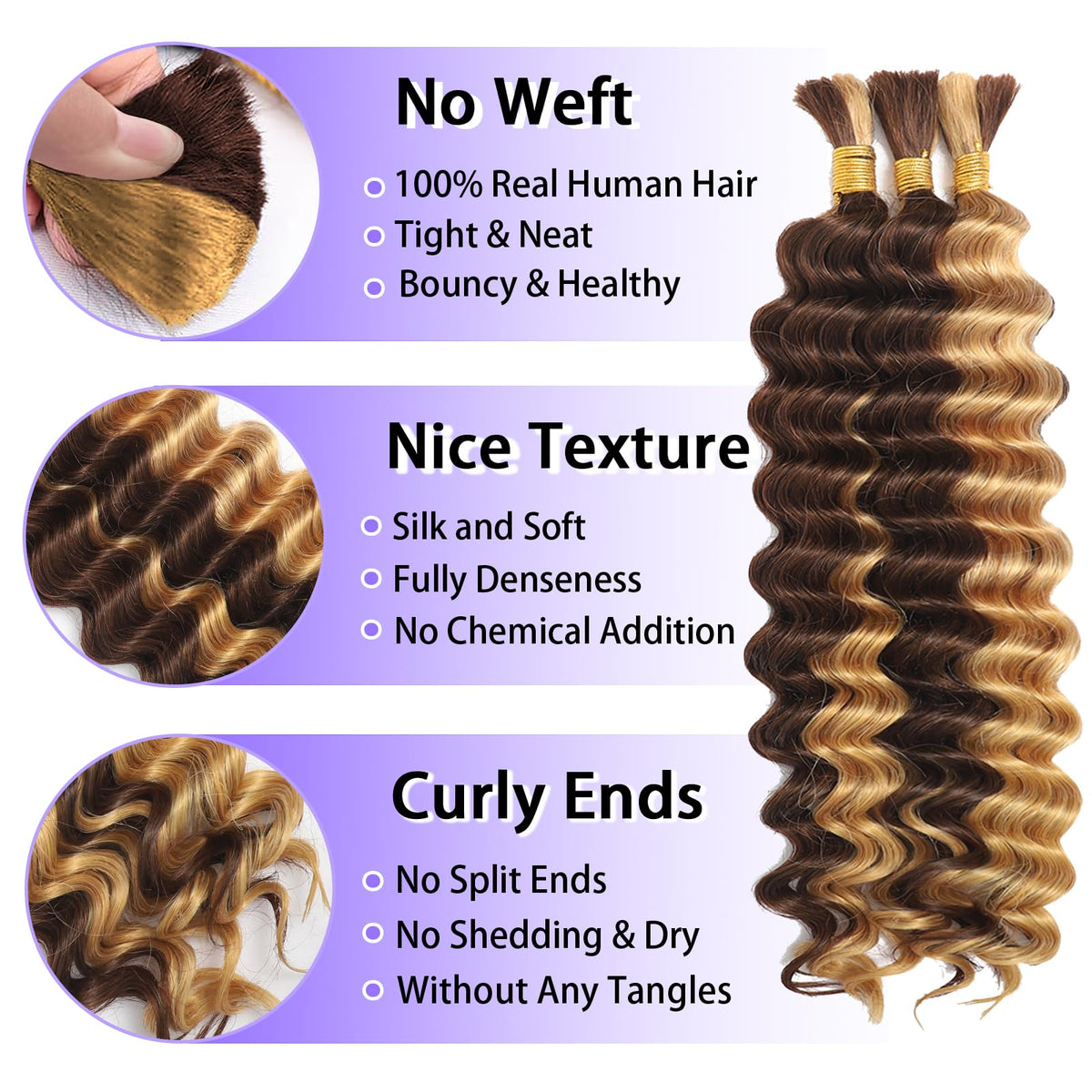 MOTFIN curly hair bundles in various colors