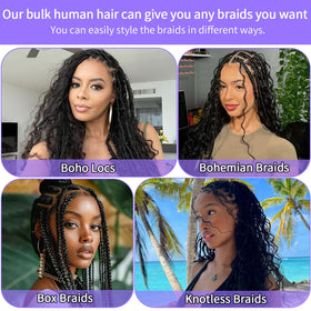 MOTFIN Human Braiding Hair 18 Inch Curly Wave Bundle packaging