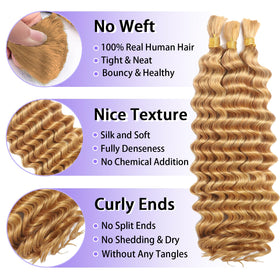 MOTFIN Human Braiding Hair 18 Inch Curly Wave Bundle side view