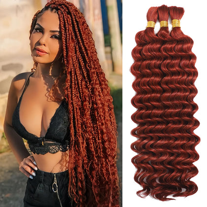 MOTFIN Human Braiding Hair 18 Inch Curly Wave front view