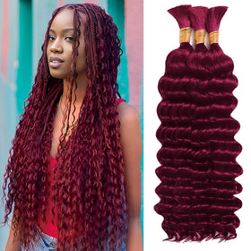 MOTFIN Human Braiding Hair 24 Inch Curly Wave front view