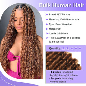 MOTFIN Human Braiding Hair on display with accessories