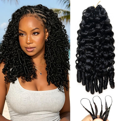 MOTFIN Miracle Knots Burmese Curly Crochet Hair 18 in front view