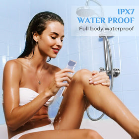 Mpotmiy Electric Shaver being used in the shower