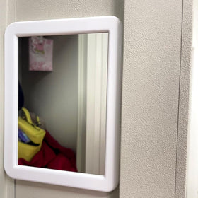 mpowtech Magnetic Locker Mirror in a school locker