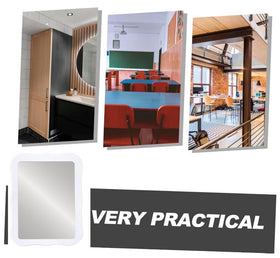 mpowtech Magnetic Locker Mirror placed on a kitchen cabinet