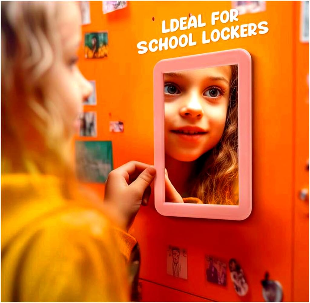 mpowtech Magnetic Locker Mirror showing strong magnetic backing