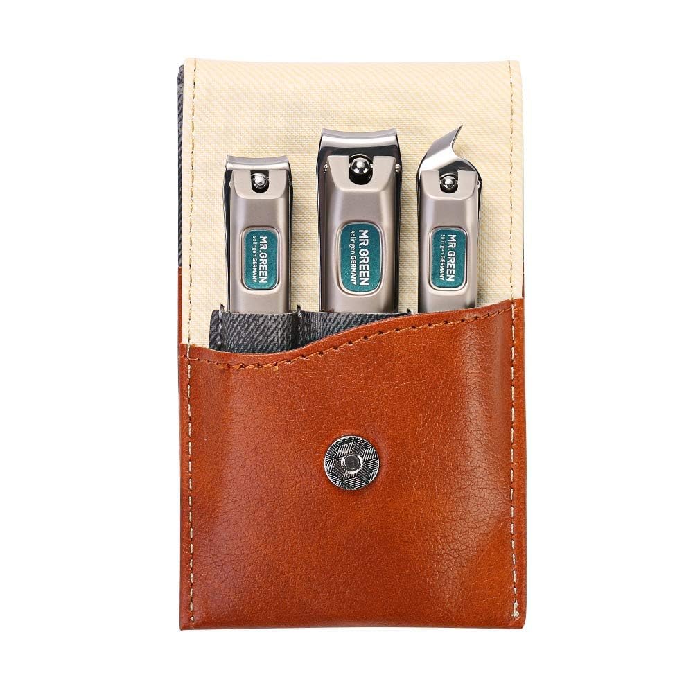 MR.GREEN 3 pcs Nail Clippers Set with leather case