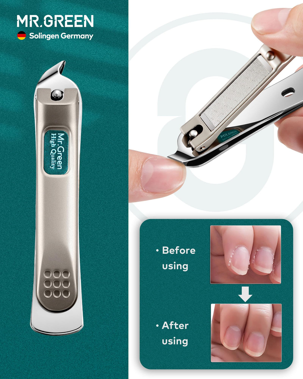 MR.GREEN glass nail file and tweezers