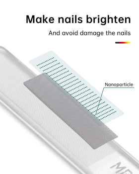 MR.GREEN Glass Nail Shiner being used on natural nails