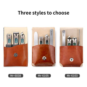 MR.GREEN nail clippers set on a bathroom counter