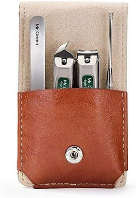 MR.GREEN Stainless Steel Manicure Pedicure Set with leather case