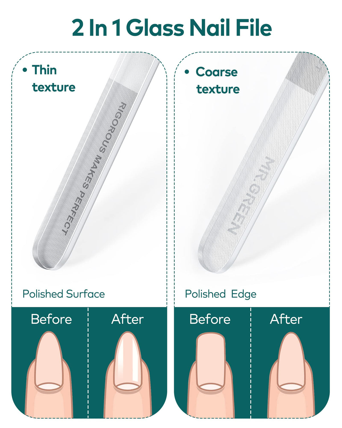 MR.GREEN Upgraded Glass Nail File in packaging