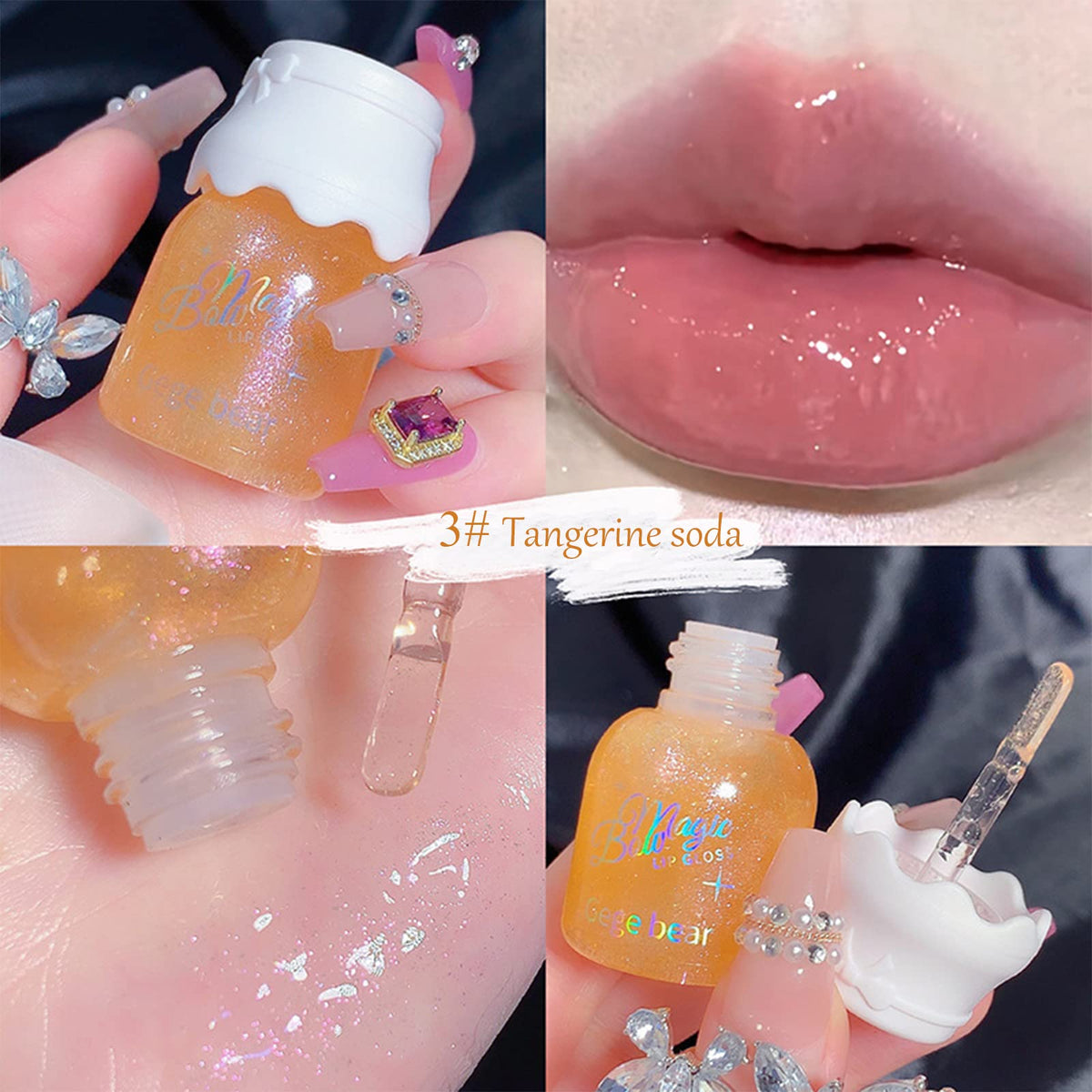 Mrettick Shimmer Lip Gloss Set displayed on a vanity