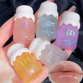 Mrettick Shimmer Lip Gloss Set with five colours in packaging