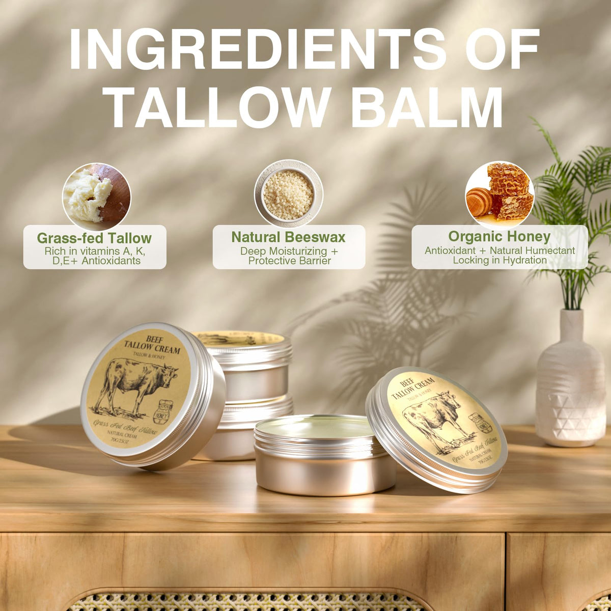 MROUVIK Beef Tallow Balm with Honey side view