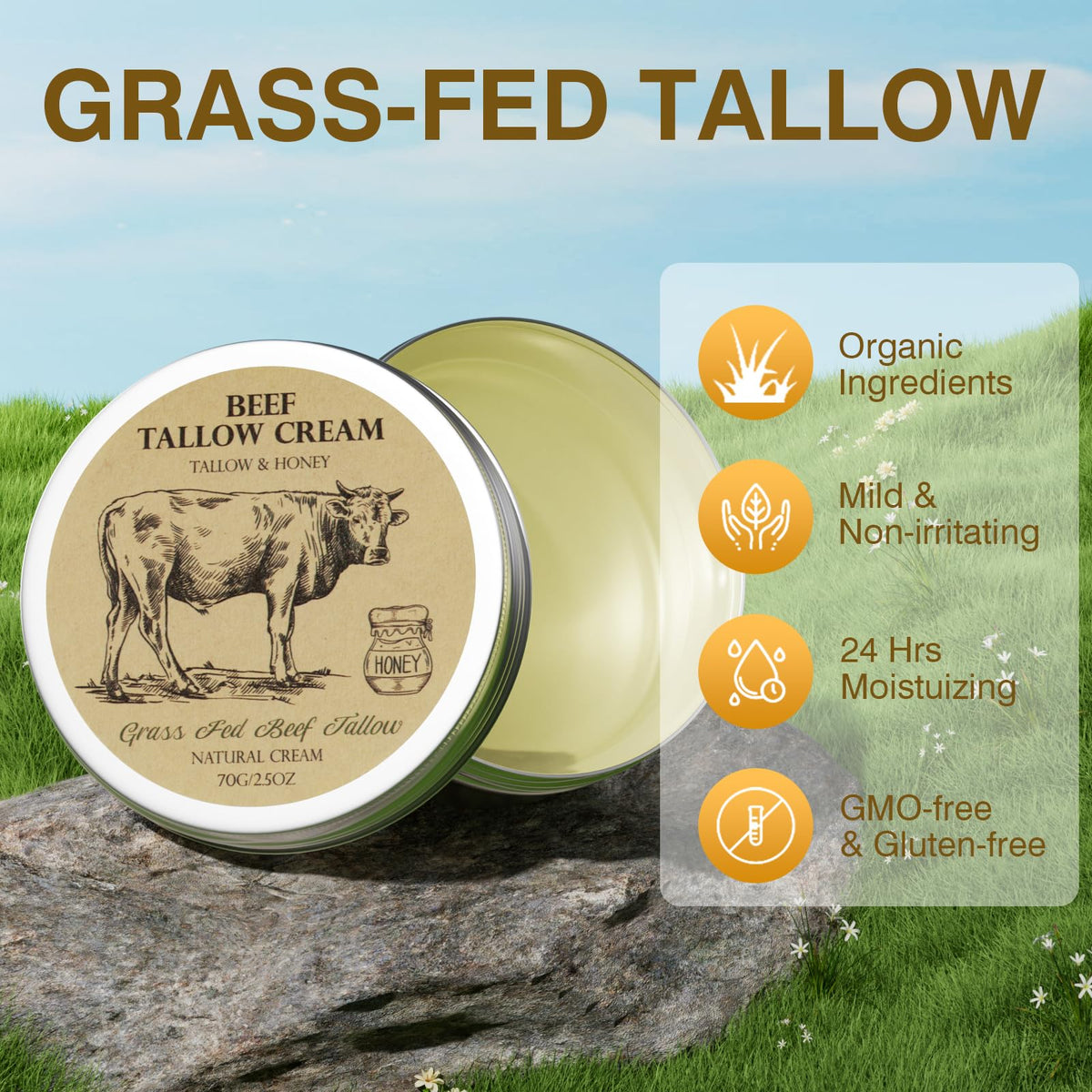 MROUVIK Beef Tallow Balm with Honey texture close-up