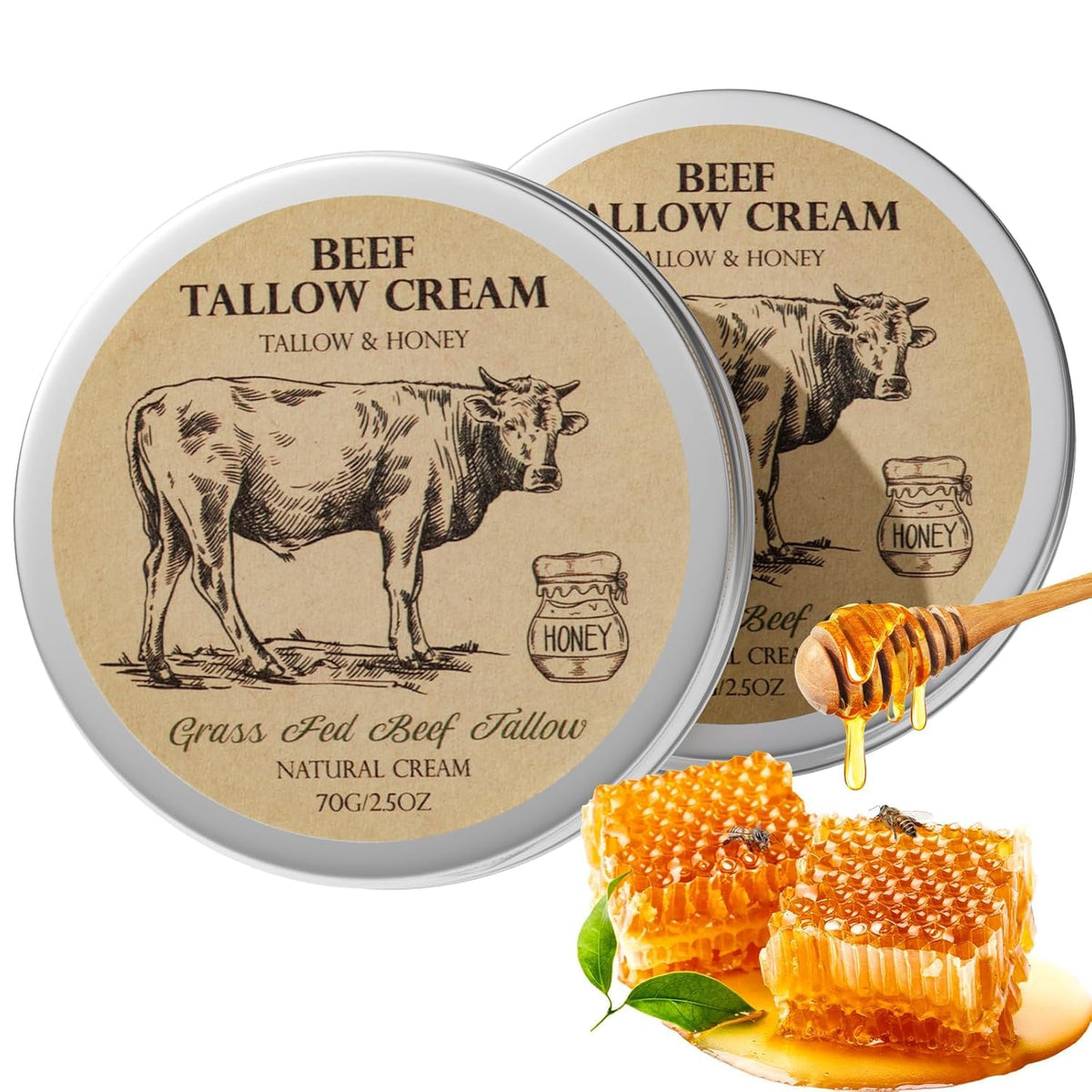 MROUVIK Beef Tallow Cream with Honey 222g front view