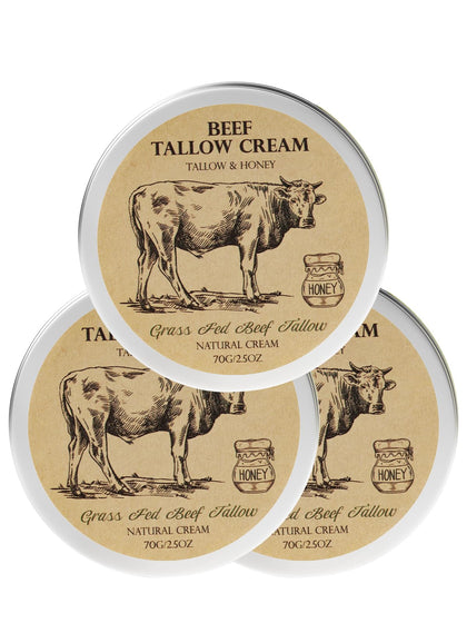 MROUVIK Beef Tallow for Skin front view with honey cream