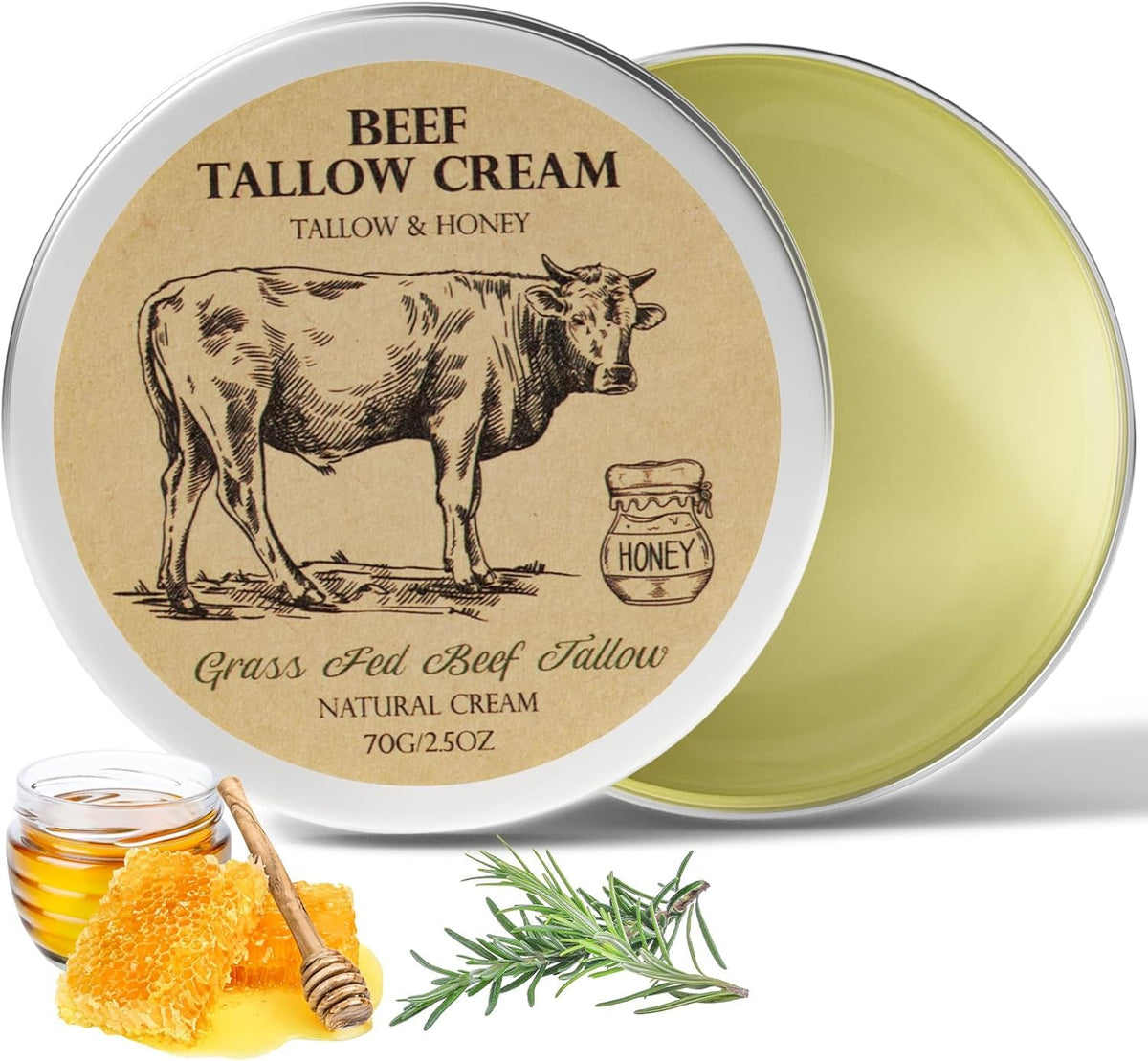 MROUVIK Beef Tallow Skin Moisturizer with Honey front view