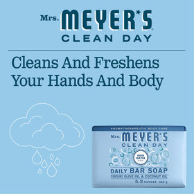 Mrs. MEYER'S Clean Day Bar Soap in a bathroom setting