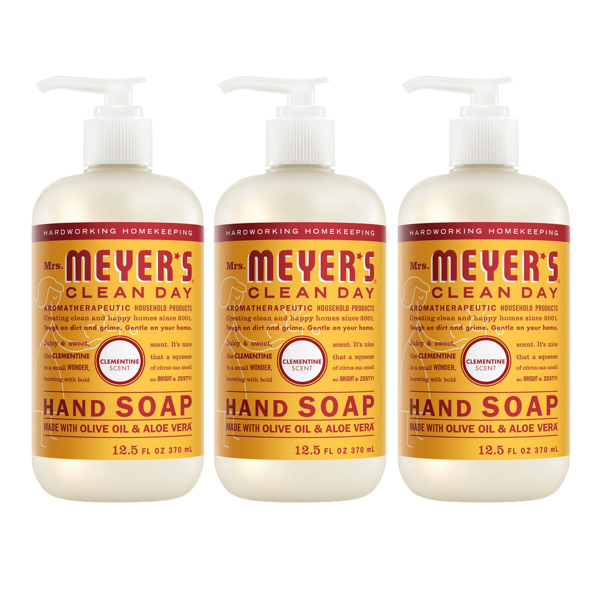 Mrs. MEYER'S Clean Day Hand Soap 12.5 Fl Oz Clementine Scent front view