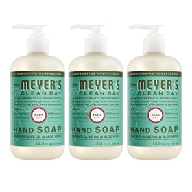 Mrs. MEYER'S Clean Day Hand Soap 3-Pack Basil Scent front view